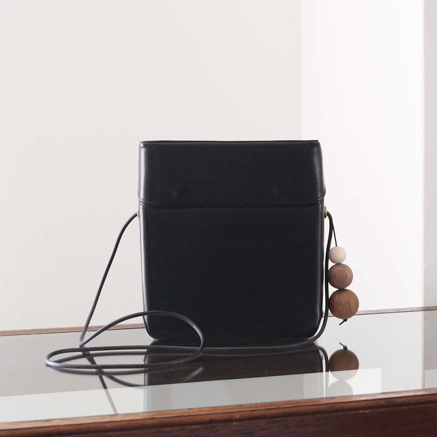 Sarah mu サラミュー BN-002 BK ボックス ショルダーバッグ ブラック レディース ショルダー バッグ レザー 本革 日本製 無地 斜め掛け 鞄 黒 | M_ | 08