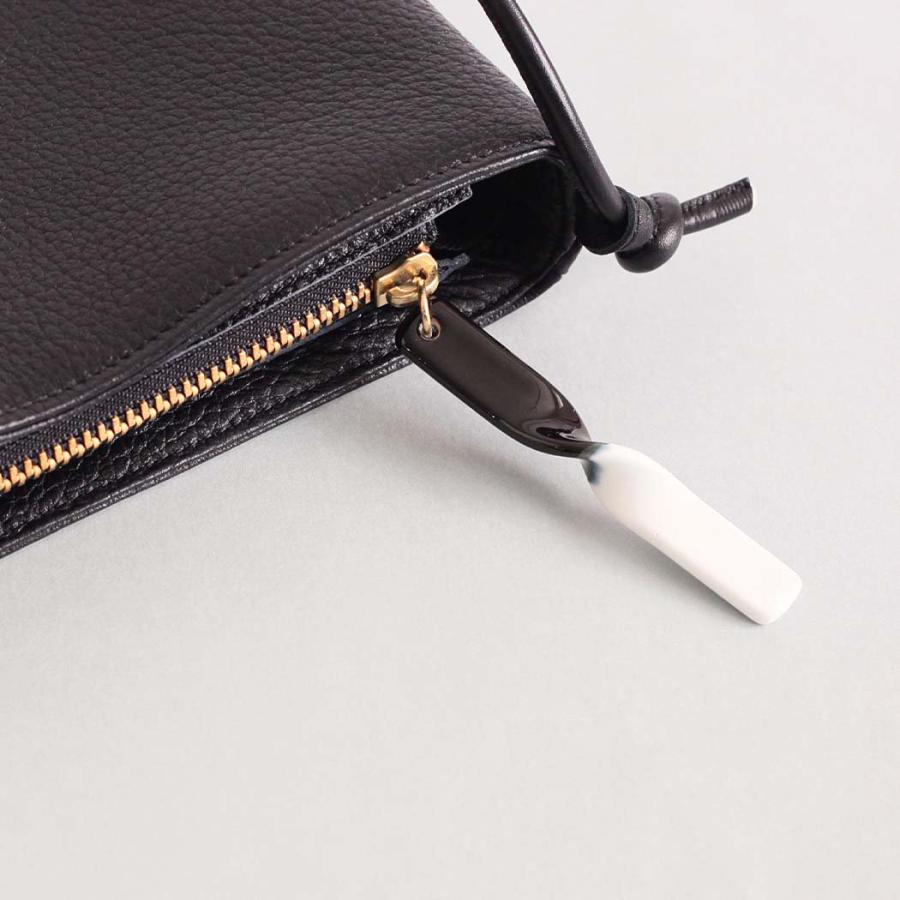 Sarah mu サラミュー BN-007 BK 横 サコッシュ ブラック レディース ショルダー バッグ レザー 本革 日本製 黒 無地 斜め掛け 鞄 ミニバッグ | M_ | 06