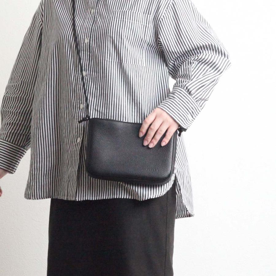 Sarah mu サラミュー BN-007 BK 横 サコッシュ ブラック レディース ショルダー バッグ レザー 本革 日本製 黒 無地 斜め掛け 鞄 ミニバッグ | M_ | 07