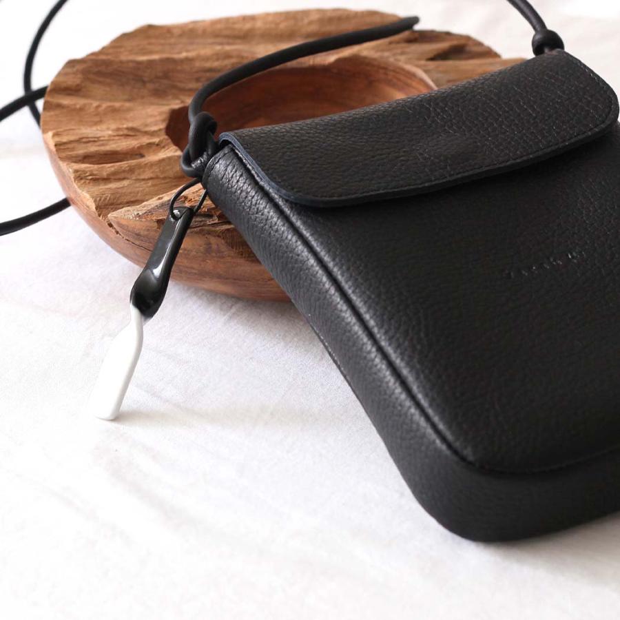 Sarah mu サラミュー BN-008 BK 縦 サコッシュ ブラック レディース ショルダー バッグ レザー 本革 日本製 黒 無地 斜め掛け 鞄 ミニバッグ | M_ | 06