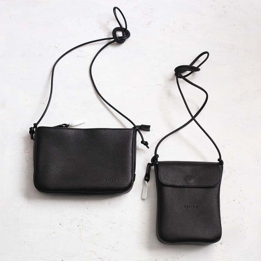 Sarah mu サラミュー BN-008 BK 縦 サコッシュ ブラック レディース ショルダー バッグ レザー 本革 日本製 黒 無地 斜め掛け 鞄 ミニバッグ | M_ | 08