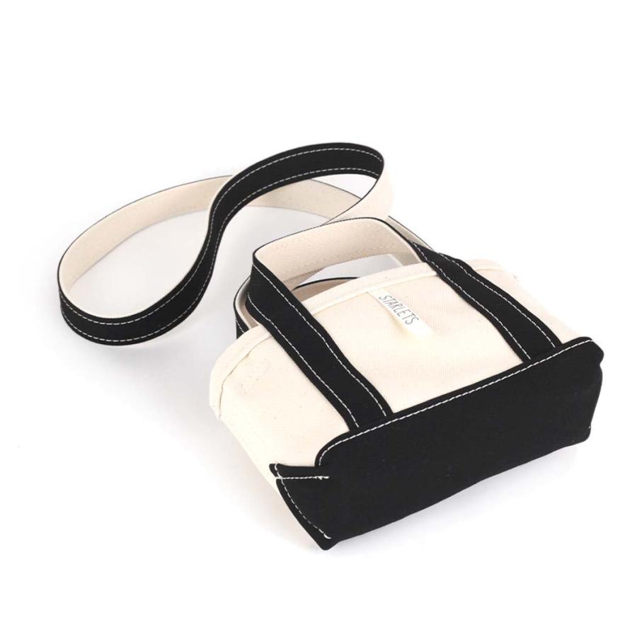 STARLETS スターレッツ S2201SS ショルダー付き ミニ トートバッグ キナリ × ブラック ミニバッグ キャンバス トート ショルダー バッグ 鞄 レディース 小さ… | STARLETS | 02