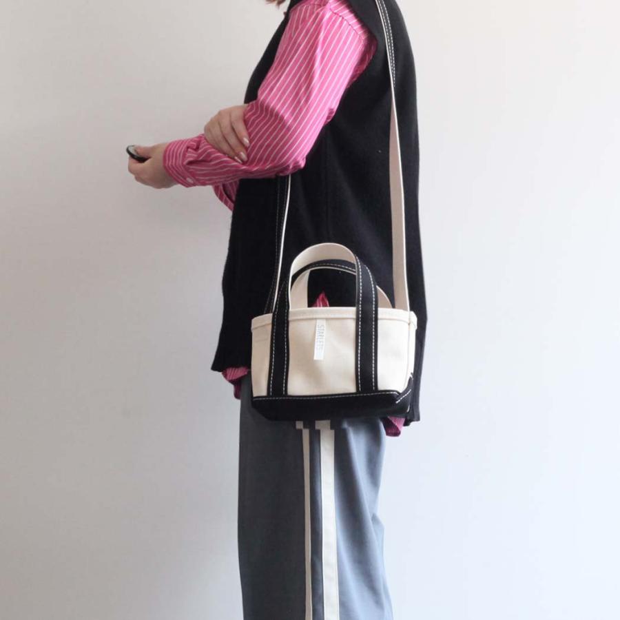 STARLETS スターレッツ S2201SS ショルダー付き ミニ トートバッグ キナリ × ブラック ミニバッグ キャンバス トート ショルダー バッグ 鞄 レディース 小さ… | STARLETS | 08