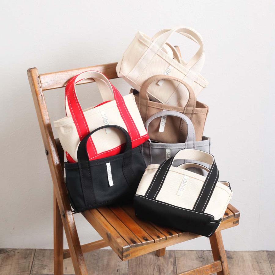 STARLETS スターレッツ S2201SS ショルダー付き ミニ トートバッグ キナリ × レッド ミニバッグ キャンバス トート ショルダー バッグ 鞄 レディース 小さい … | STARLETS | 07