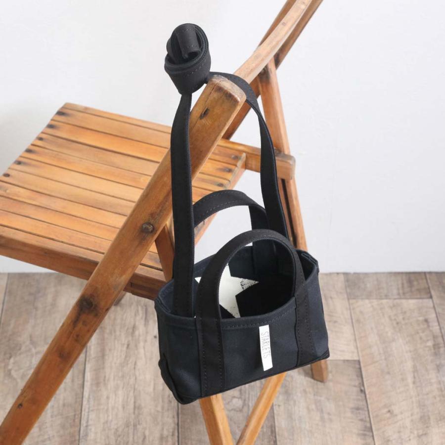 STARLETS スターレッツ S2207SS ショルダー付き ミニ トートバッグ ブラック ミニバッグ キャンバス トート ショルダー バッグ 鞄 レディース 小さい コンパクト | STARLETS