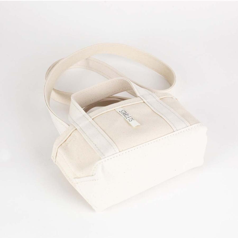 STARLETS スターレッツ S2207SS ショルダー付き ミニ トートバッグ ホワイト ミニバッグ キャンバス トート ショルダー バッグ 鞄 レディース 小さい コンパクト | STARLETS | 02