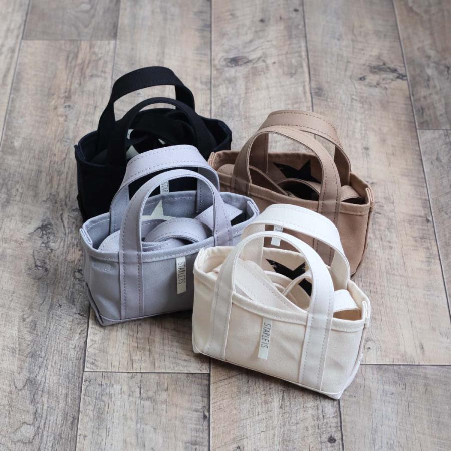 STARLETS スターレッツ S2207SS ショルダー付き ミニ トートバッグ ホワイト ミニバッグ キャンバス トート ショルダー バッグ 鞄 レディース 小さい コンパクト | STARLETS | 07