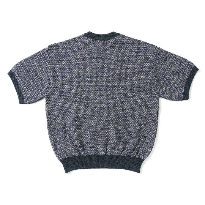 reverve / RV23S001 - NAVY MIX 半袖ミックスニットプルオーバー ネイビー | crepuscule | 01