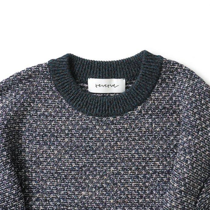 reverve / RV23S001 - NAVY MIX 半袖ミックスニットプルオーバー ネイビー | crepuscule | 02