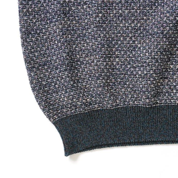 reverve / RV23S001 - NAVY MIX 半袖ミックスニットプルオーバー ネイビー | crepuscule | 03