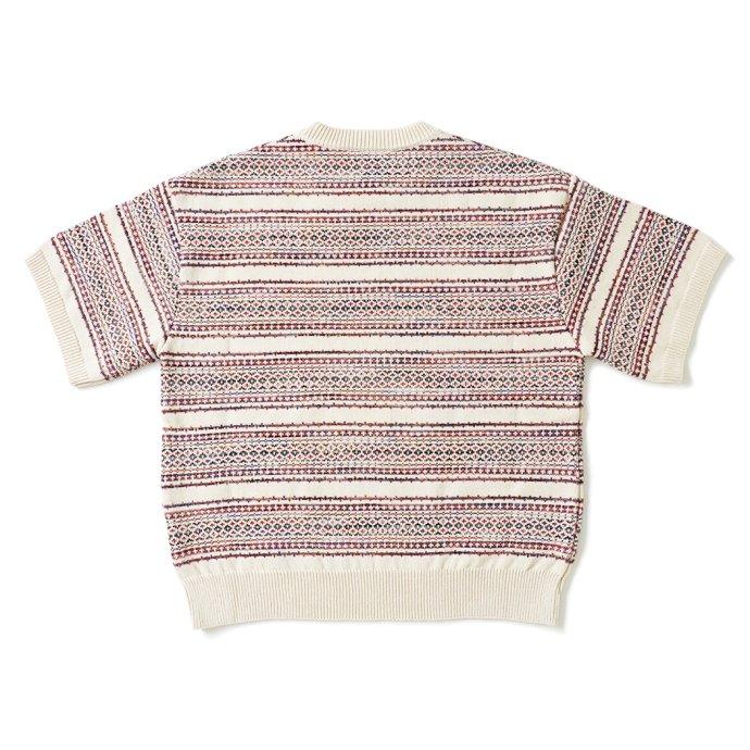 reverve / RV23S002 - IVORY 半袖コットンフェアアイルニットプルオーバー アイボリー | crepuscule | 01