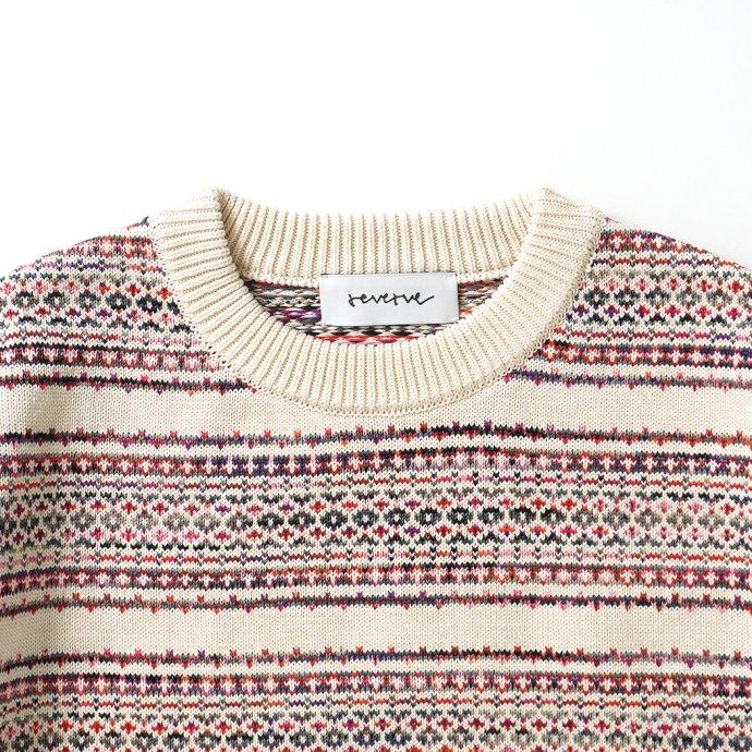 reverve / RV23S002 - IVORY 半袖コットンフェアアイルニットプルオーバー アイボリー | crepuscule | 02