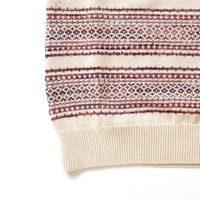 reverve / RV23S002 - IVORY 半袖コットンフェアアイルニットプルオーバー アイボリー | crepuscule | 03