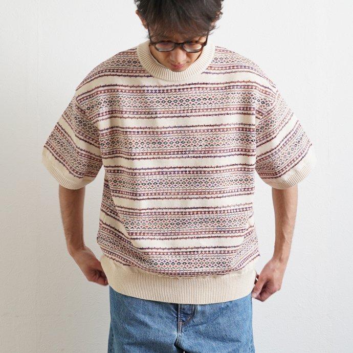 reverve / RV23S002 - IVORY 半袖コットンフェアアイルニットプルオーバー アイボリー | crepuscule | 05