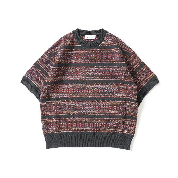 reverve / RV23S002 - GRAY 半袖コットンフェアアイルニットプルオーバー グレー | crepuscule