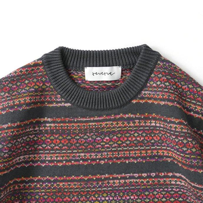 reverve / RV23S002 - GRAY 半袖コットンフェアアイルニットプルオーバー グレー | crepuscule | 02