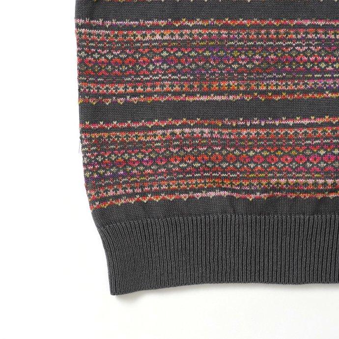 reverve / RV23S002 - GRAY 半袖コットンフェアアイルニットプルオーバー グレー | crepuscule | 03