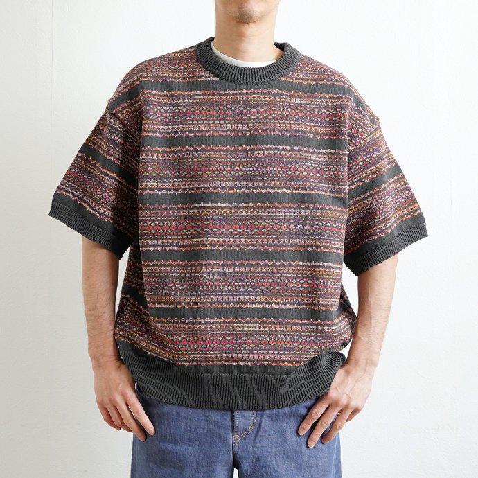 reverve / RV23S002 - GRAY 半袖コットンフェアアイルニットプルオーバー グレー | crepuscule | 04