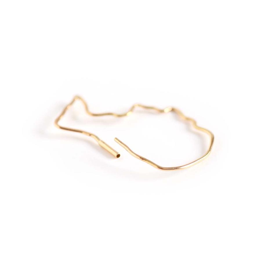 【廃番商品】hirondelle et pepin (イロンデールエペパン) / k18 hp-23fw-675 forme シルエット フープピアス - MALE (片耳タイプ) | hirondelle | 02