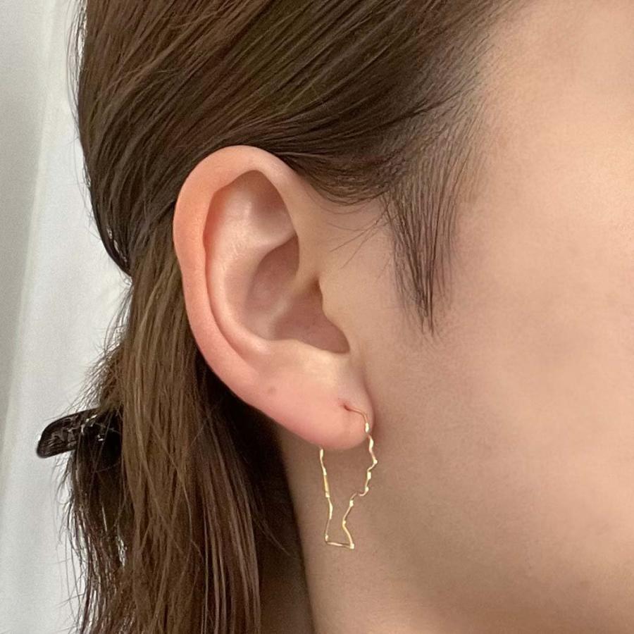 【廃番商品】hirondelle et pepin (イロンデールエペパン) / k18 hp-23fw-675 forme シルエット フープピアス - MALE (片耳タイプ) | hirondelle | 04