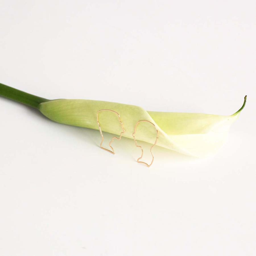 【廃番商品】hirondelle et pepin (イロンデールエペパン) / k18 hp-23fw-676 forme シルエット フープピアス - FAMALE (片耳タイプ) | hirondelle | 05