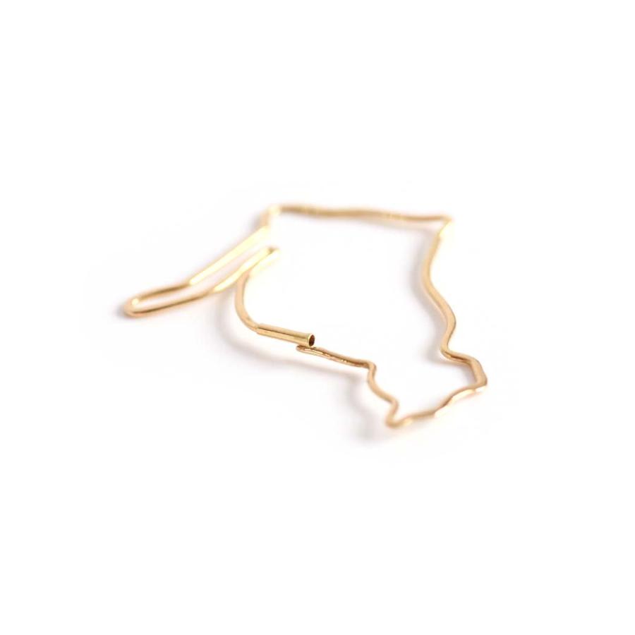 【廃番商品】hirondelle et pepin (イロンデールエペパン) / k18 hp-23fw-677 forme シルエット フープピアス - CAT (片耳タイプ) | hirondelle | 03