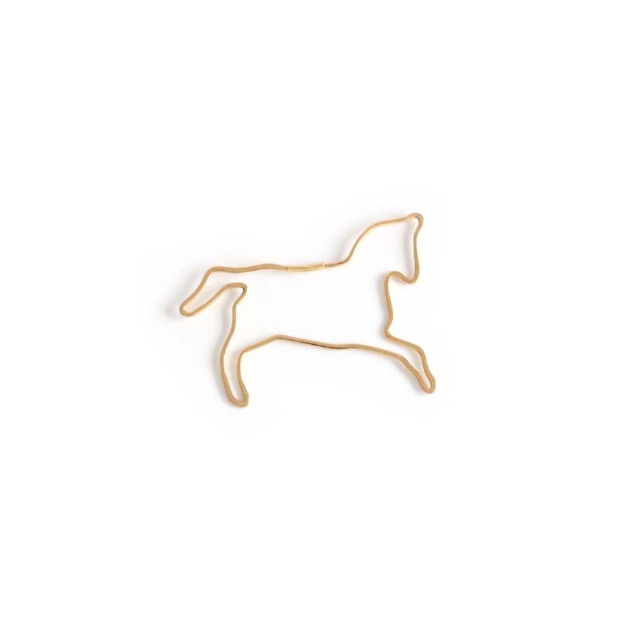 【廃番商品】hirondelle et pepin (イロンデールエペパン) / k18 hp-23fw-679 forme シルエット フープピアス - HORSE (片耳タイプ) | hirondelle | 01