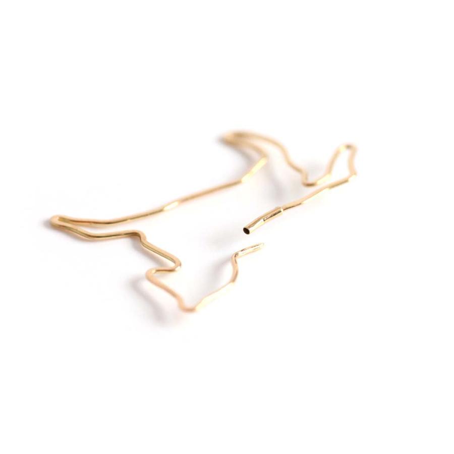 【廃番商品】hirondelle et pepin (イロンデールエペパン) / k18 hp-23fw-679 forme シルエット フープピアス - HORSE (片耳タイプ) | hirondelle | 02