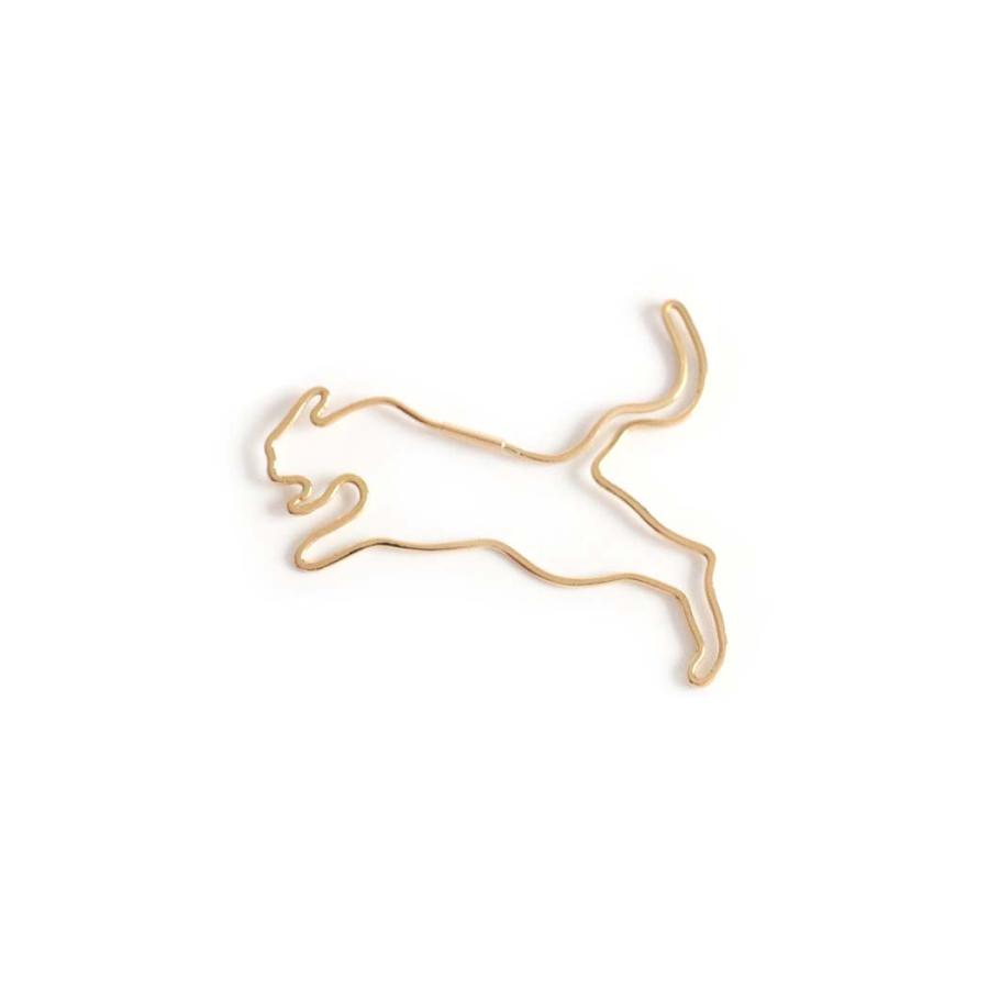 【廃番商品】hirondelle et pepin (イロンデールエペパン) / k18 hp-23fw-680 forme シルエット フープピアス - LEOPARD (片耳タイプ) | hirondelle