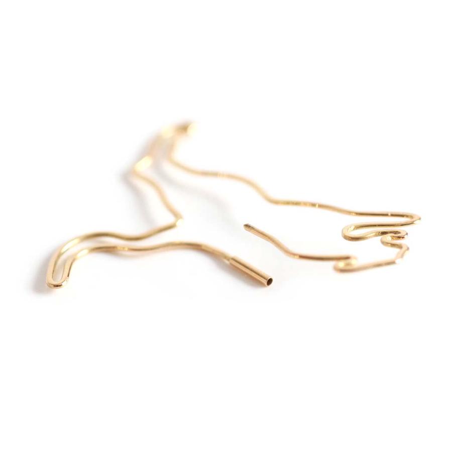 【廃番商品】hirondelle et pepin (イロンデールエペパン) / k18 hp-23fw-680 forme シルエット フープピアス - LEOPARD (片耳タイプ) | hirondelle | 02