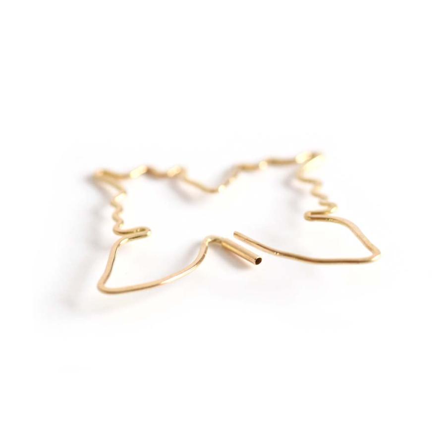 【廃番商品】hirondelle et pepin (イロンデールエペパン) / k18 hp-23fw-681 forme シルエット フープピアス - BUTTERFLY (片耳タイプ) | hirondelle | 03