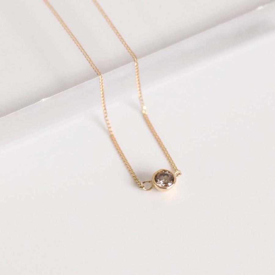 イロンデールエペパン hirondelle et pepin k18 hn-23fw-562 cone ブラウンダイヤ ネックレス 18金 新作 40cm チェーン 華奢 ゴールド 一粒 ダイヤ ダイヤモン… | DAIYA（ゴルフ用品、日用品） | 01