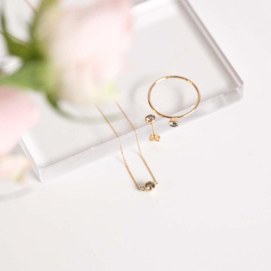 イロンデールエペパン hirondelle et pepin k18 hn-23fw-562 cone ブラウンダイヤ ネックレス 18金 新作 40cm チェーン 華奢 ゴールド 一粒 ダイヤ ダイヤモン… | DAIYA（ゴルフ用品、日用品） | 04