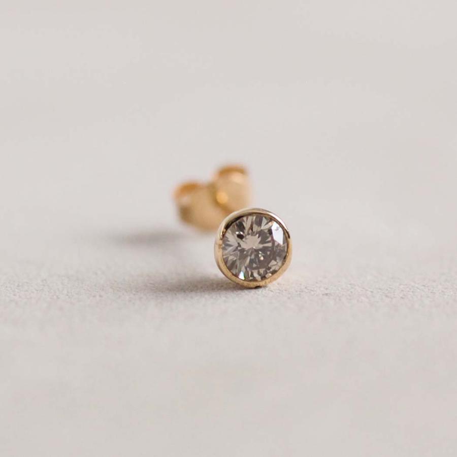 イロンデールエペパン hirondelle et pepin k18 hp-23fw-683 cone ブラウンダイヤ ピアス (片耳タイプ) 一粒 ダイヤ ダイヤモンド スタッドピアス キャッチ式 … | DAIYA（ゴルフ用品、日用品） | 03