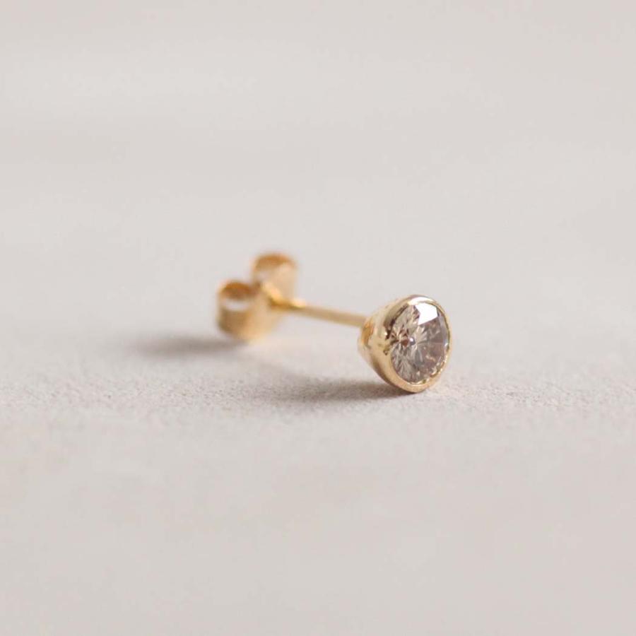 イロンデールエペパン hirondelle et pepin k18 hp-23fw-683 cone ブラウンダイヤ ピアス (片耳タイプ) 一粒 ダイヤ ダイヤモンド スタッドピアス キャッチ式 … | DAIYA（ゴルフ用品、日用品） | 04