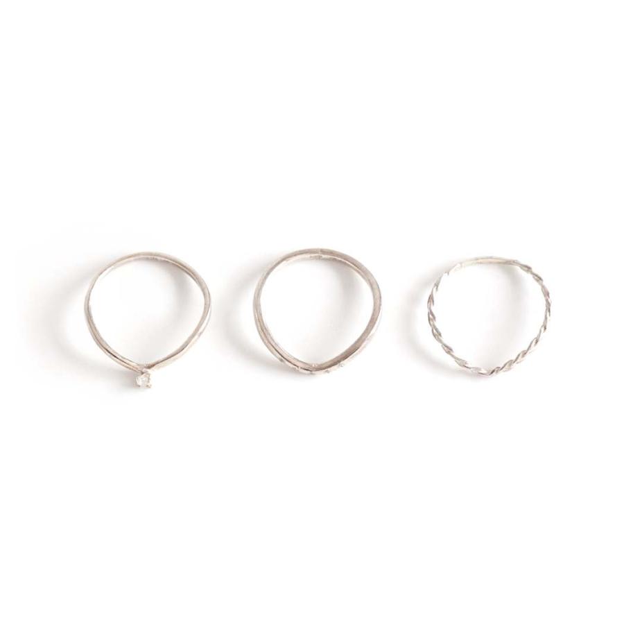 【廃番商品】hirondelle et pepin (イロンデールエペパン) / silver sr-23fw-54 trois 3連Vリング ロング ネックレス | hirondelle | 02