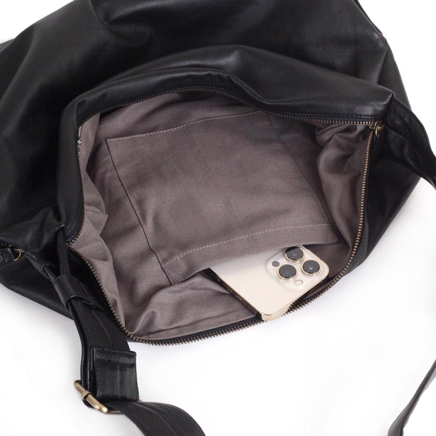 SEASIDE FREERIDE シーサイドフリーライド22B-SFR129 LARIC BAG レザー ショルダー バッグ ブラック レディース バッグ 軽量 軽い大きい 肩掛け ショルダー 大… | seaside freeride | 05