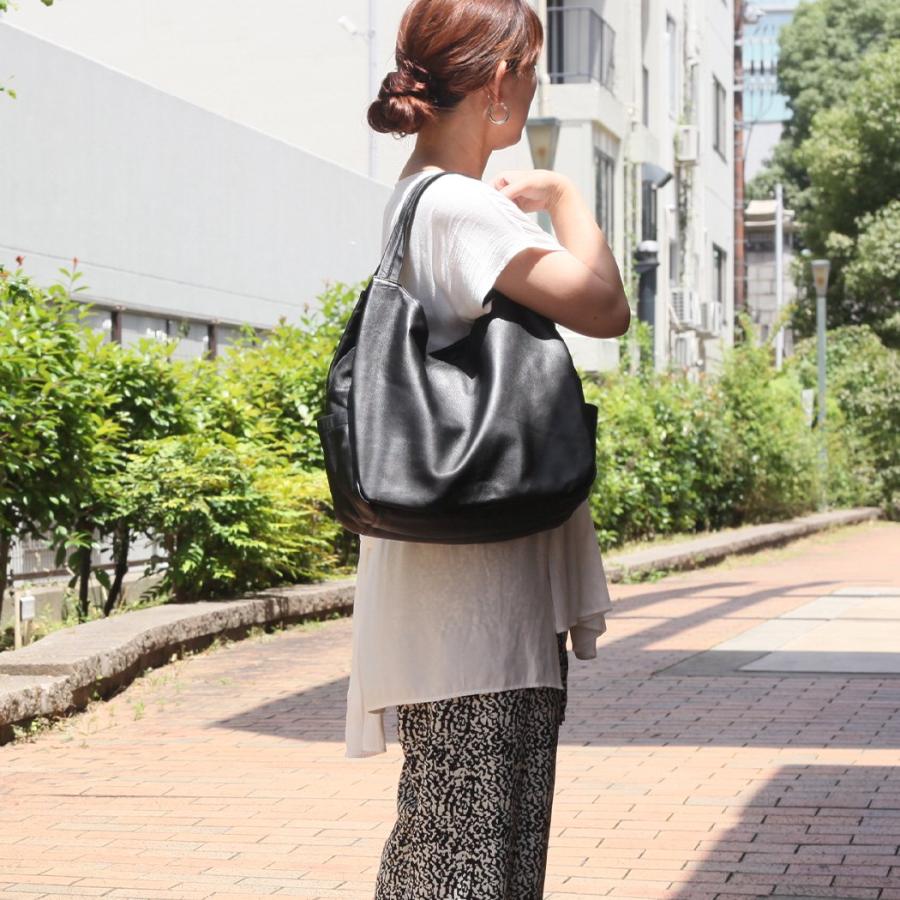 SEASIDE FREERIDE シーサイドフリーライド22B-SFR135 SEMURANGPJ BAG ダブルポケット レザー ビッグ トート バッグ ブラック レディース バッグ 軽量 軽い大き… | seaside freeride | 08