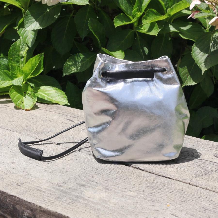 SEASIDE FREERIDE シーサイドフリーライド 17B-NS-SFR-1415 SPML NID BAG MLL メタリック 2way 巾着バッグ - シルバー × ブラック ミニバッグ ショルダーバッ… | seaside freeride