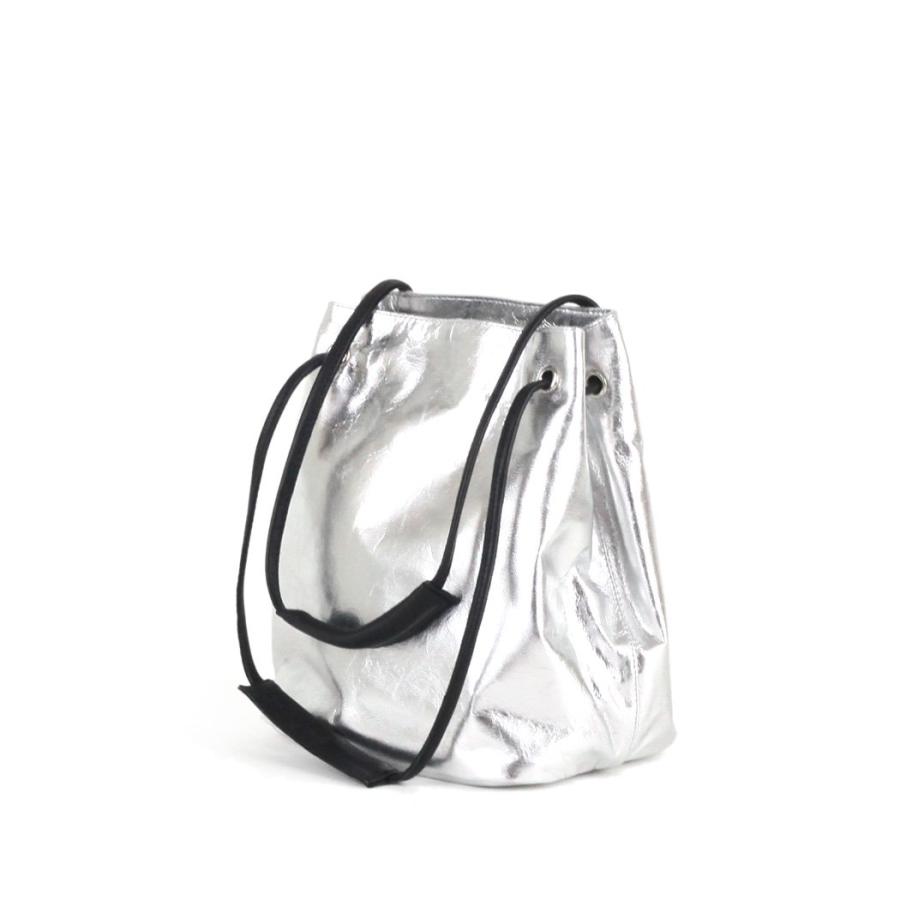 SEASIDE FREERIDE シーサイドフリーライド 17B-NS-SFR-1415 SPML NID BAG MLL メタリック 2way 巾着バッグ - シルバー × ブラック ミニバッグ ショルダーバッ… | seaside freeride | 03