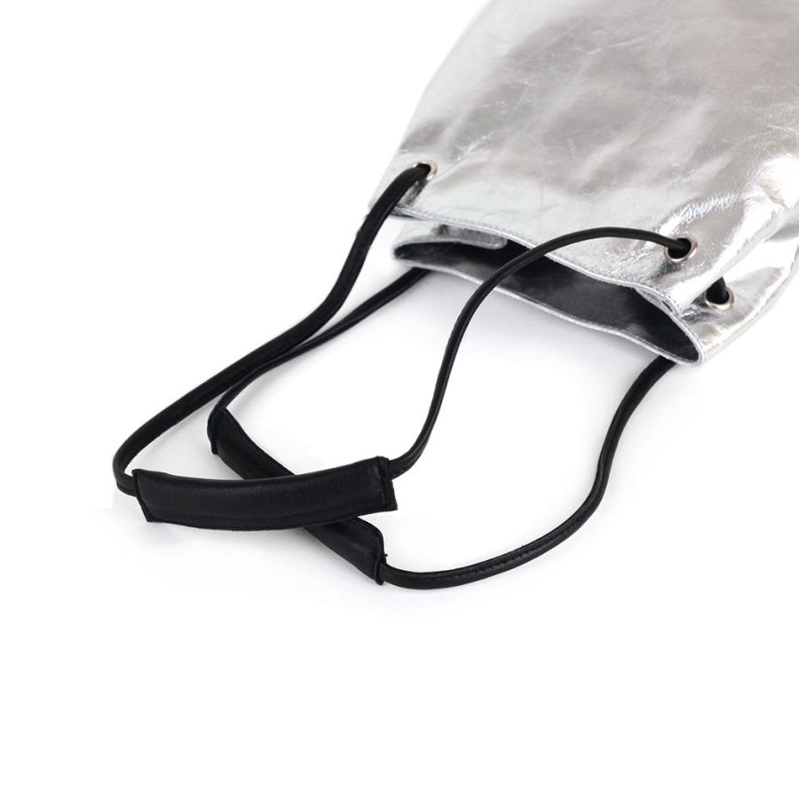 SEASIDE FREERIDE シーサイドフリーライド 17B-NS-SFR-1415 SPML NID BAG MLL メタリック 2way 巾着バッグ - シルバー × ブラック ミニバッグ ショルダーバッ… | seaside freeride | 05