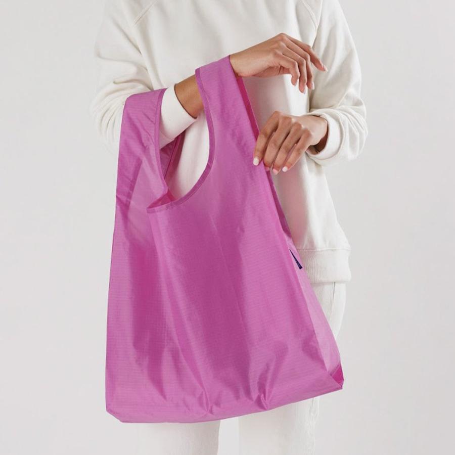 BAGGU バグー エコバッグ  ブライトピンク100%リサイクルナイロン STANDARD スタンダード サイズ 大きい 大容量 ショルダー 洗濯可能 折り畳み コンパクト 軽… | BAGGU | 01