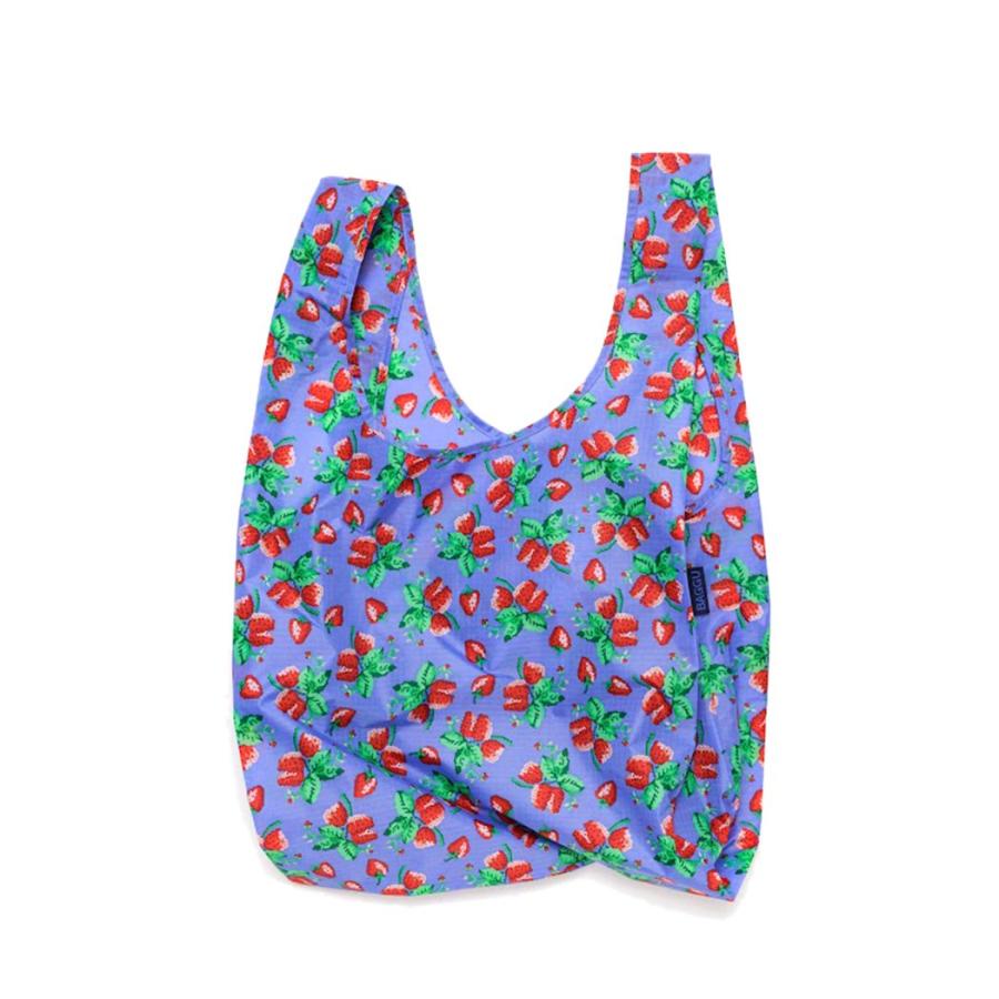 BAGGU バグー エコバッグ  ワイルドストロベリー100%リサイクルナイロン STANDARD スタンダード サイズ 大きい 大容量 ショルダー 洗濯可能 折り畳み コンパク… | BAGGU