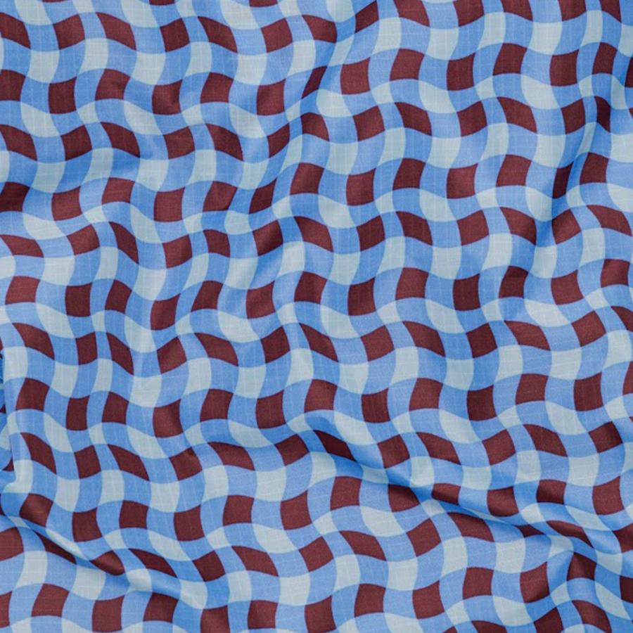 BAGGU バグー エコバッグ  ウェービーギンガムブルー100%リサイクルナイロン STANDARD スタンダード サイズ 大きい 大容量 ショルダー 洗濯可能 折り畳み コン… | ブルー（ファッション） | 02