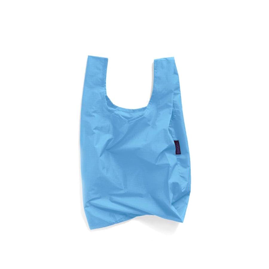 BAGGU バグー エコバッグ  ソフトブルー100%リサイクルナイロン BABY 無地 ベビー 洗濯可能 折り畳み コンパクト 軽量 ミニ コンビニ レジ袋型 入園 入学 準備… | BAGGU