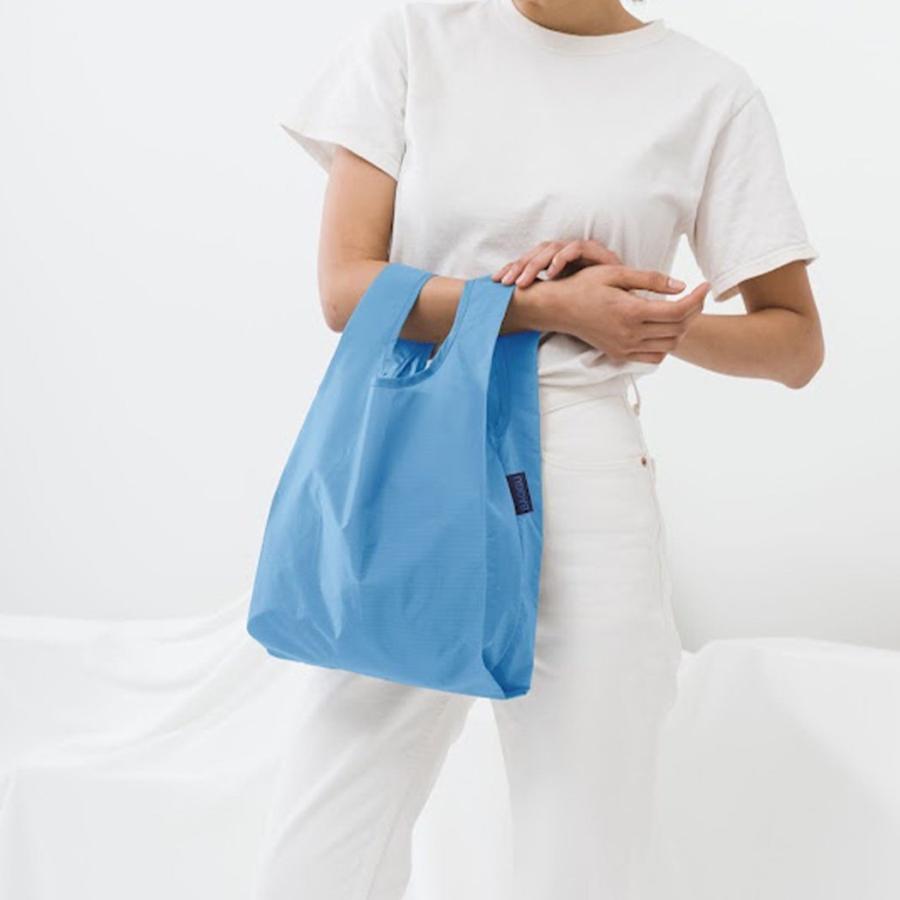 BAGGU バグー エコバッグ  ソフトブルー100%リサイクルナイロン BABY 無地 ベビー 洗濯可能 折り畳み コンパクト 軽量 ミニ コンビニ レジ袋型 入園 入学 準備… | BAGGU | 01
