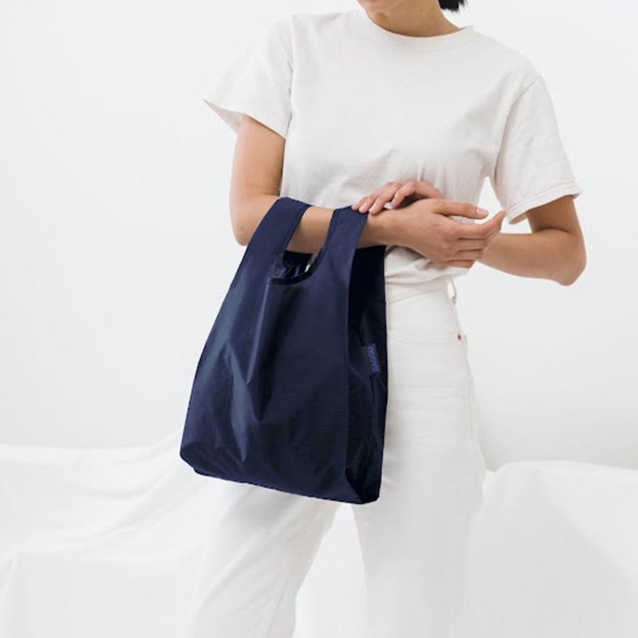 BAGGU バグー エコバッグ  ネイビー100%リサイクルナイロン BABY 無地 ベビー 洗濯可能 折り畳み コンパクト 軽量 ミニ コンビニ レジ袋型 入園 入学 準備 サ… | BAGGU | 01