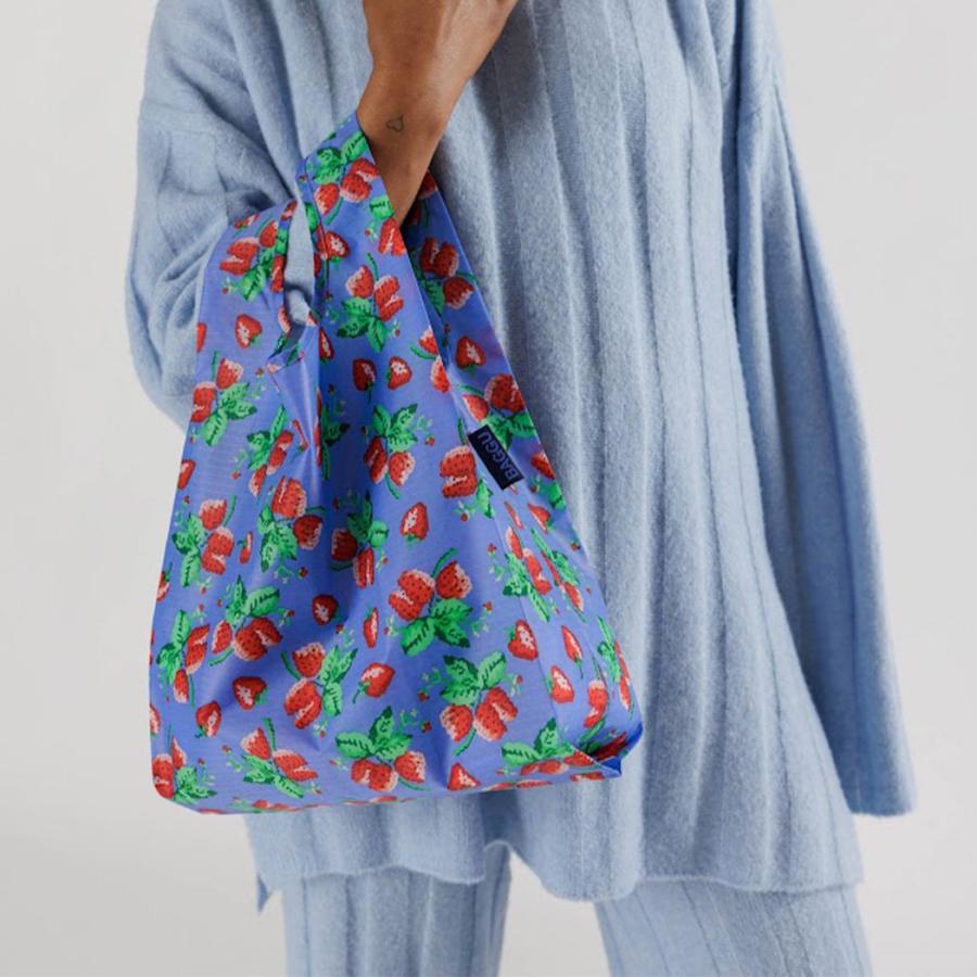 BAGGU バグー エコバッグ  ワイルドストロベリー100%リサイクルナイロン BABY ベビー 柄 洗濯可能 折り畳み コンパクト 軽量 ミニ コンビニ レジ袋型 入園 入… | BAGGU | 02