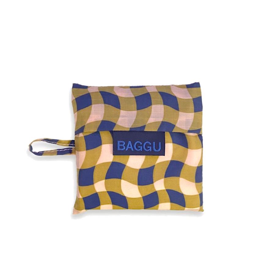 BAGGU バグー エコバッグ  ウェービーギンガムピーチ100%リサイクルナイロン BABY ベビー 柄 洗濯可能 折り畳み コンパクト 軽量 ミニ コンビニ レジ袋型 入園… | BAGGU | 03