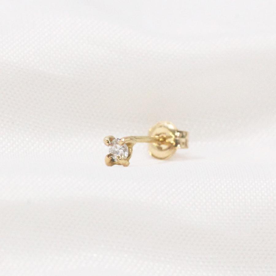 ピアス k18 イロンデール エペパン hirondelle et pepin 18金 h-p-8-2-157 ミニ4つ爪 ダイヤ ピアス (片耳タイプ) レディース ギフト ミニマル ピアス 20代 30… | hirondelle
